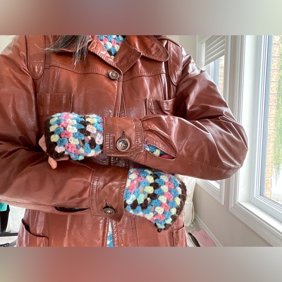 Vintage caramel leather jacket - Picture 12 of 17